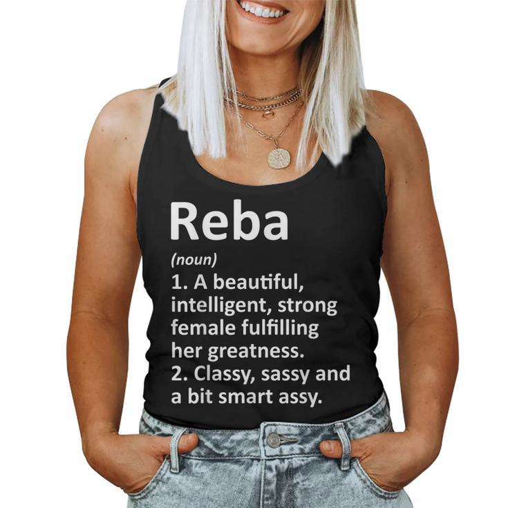Reba Definition Personalized Name Funny Christmas Gift  Women Tank Top Basic Casual Daily Weekend Graphic