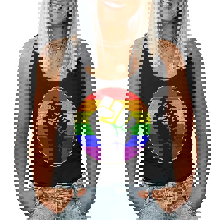 Resist Fist Rainbow Flag Gay Pride Tank Top Resist Fist Rainbow Flag Gay Pride Tank Top