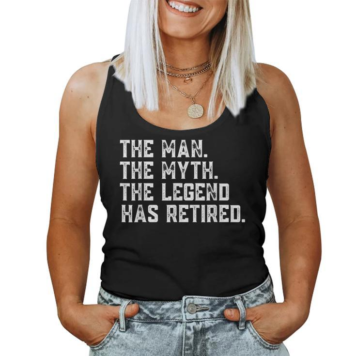 Retired 2023 The Man Myth Legend Has Retired Retirement Gift  Women Tank Top Basic Casual Daily Weekend Graphic