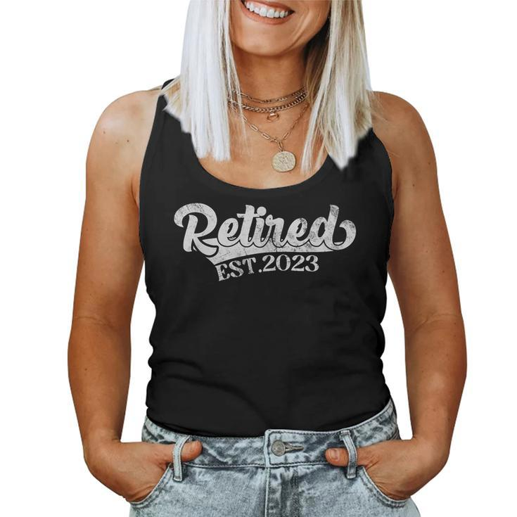 Retired Est 2023 Man Womens Retirement  Women Tank Top Basic Casual Daily Weekend Graphic