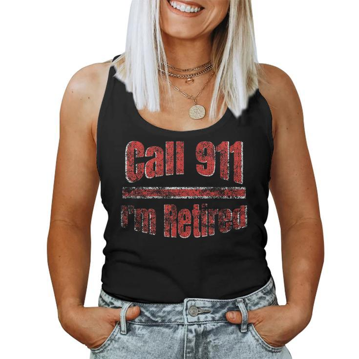 Retired Fire Fighter Retirement Distressed Design  Women Tank Top Basic Casual Daily Weekend Graphic