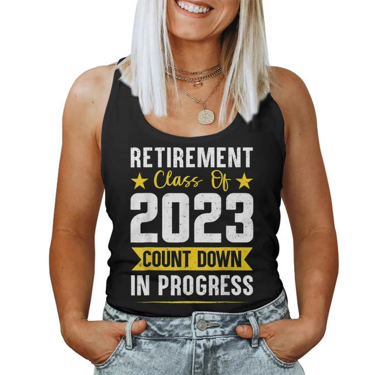 Retirement Class Of 2023 Count Down Progress Retired Teacher  Women Tank Top Basic Casual Daily Weekend Graphic