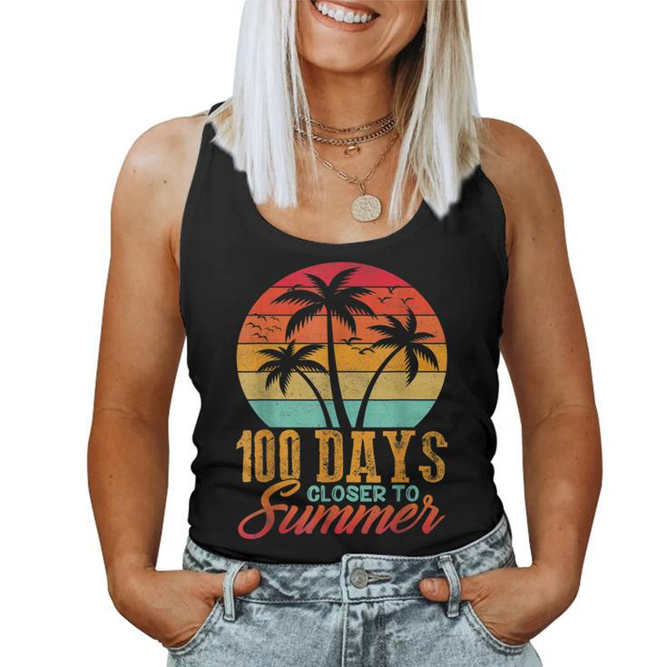 Retro 100 Days Closer To Summer 100 Days Smarter Teachers  Women Tank Top Basic Casual Daily Weekend Graphic