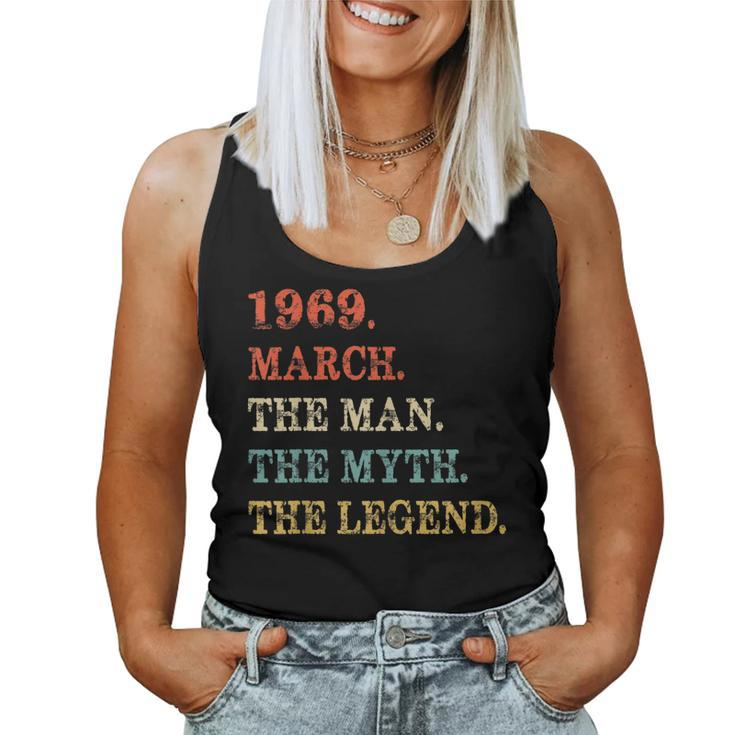 Retro The Man Myth Legend March 1969 50Th Birthday 50 Women Tank Top