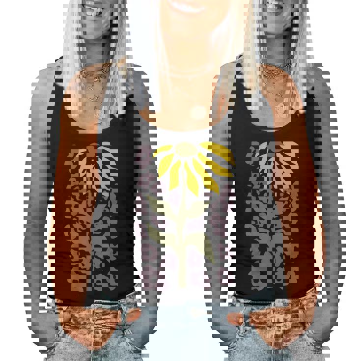 Retro Sunflower Graphic Flower Lover Gardening Women Tank Top