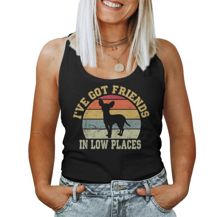 Retro Vintage Chihuahua MomIve Got Friends In Low Places  Women Tank Top Basic Casual Daily Weekend Graphic