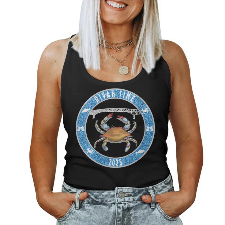 Womens Rivah Time 2023 With Blue Crab Women Tank Top