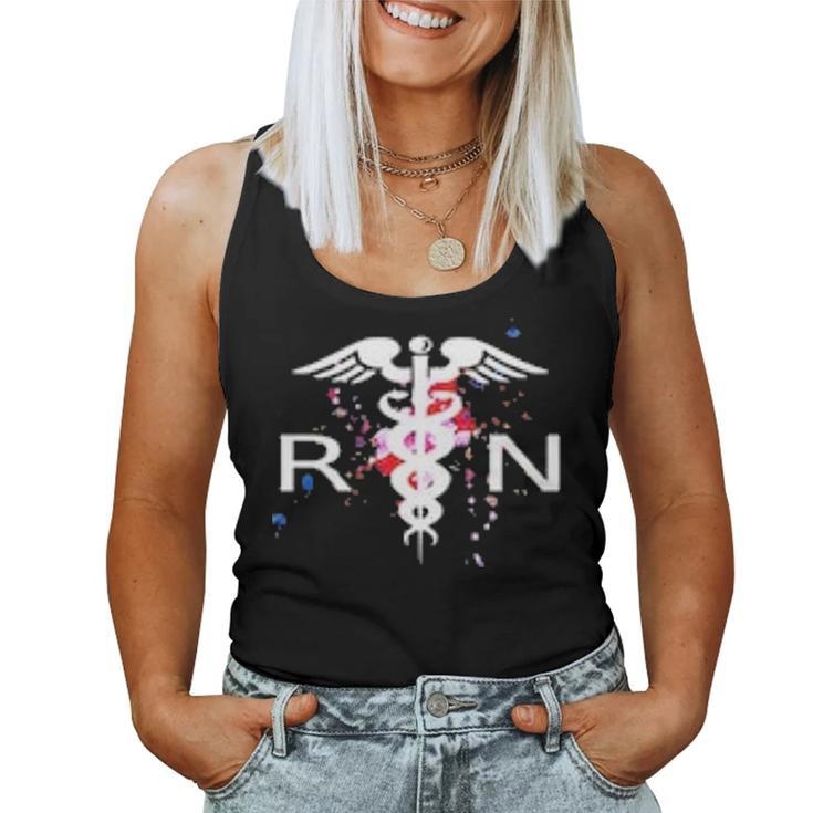 Rn Registered Nurse Caduceus Symbol V2 Women Tank Top Basic Casual Daily Weekend Graphic