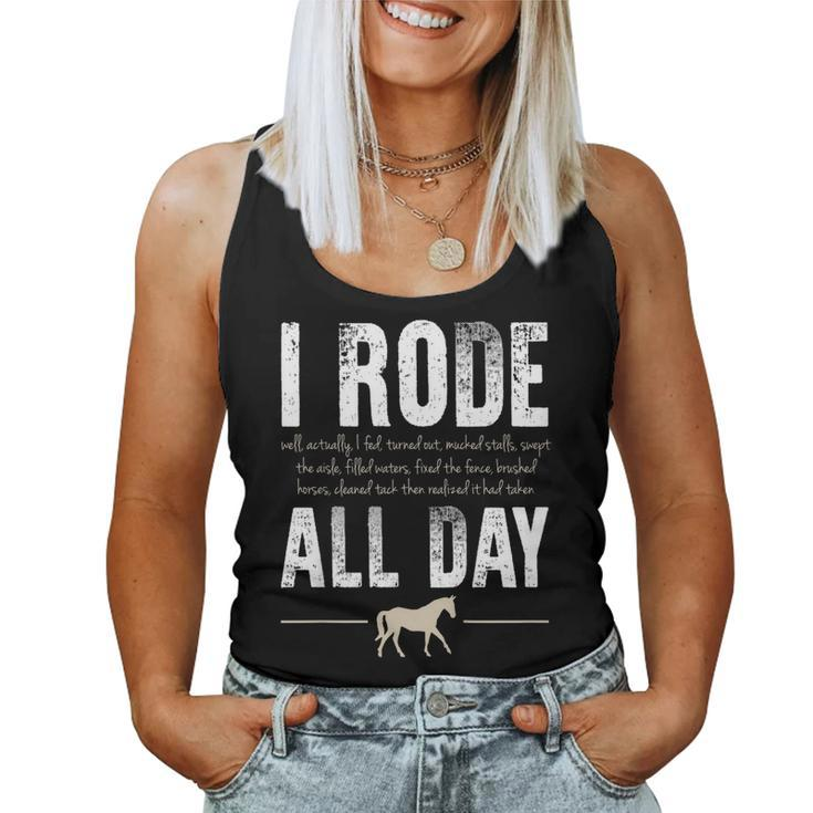 I Rode All Day Horse Riding Women Tank Top