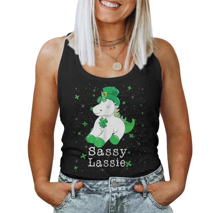 Sassy Lassie Girls Women St Patricks Day  Women Tank Top Basic Casual Daily Weekend Graphic