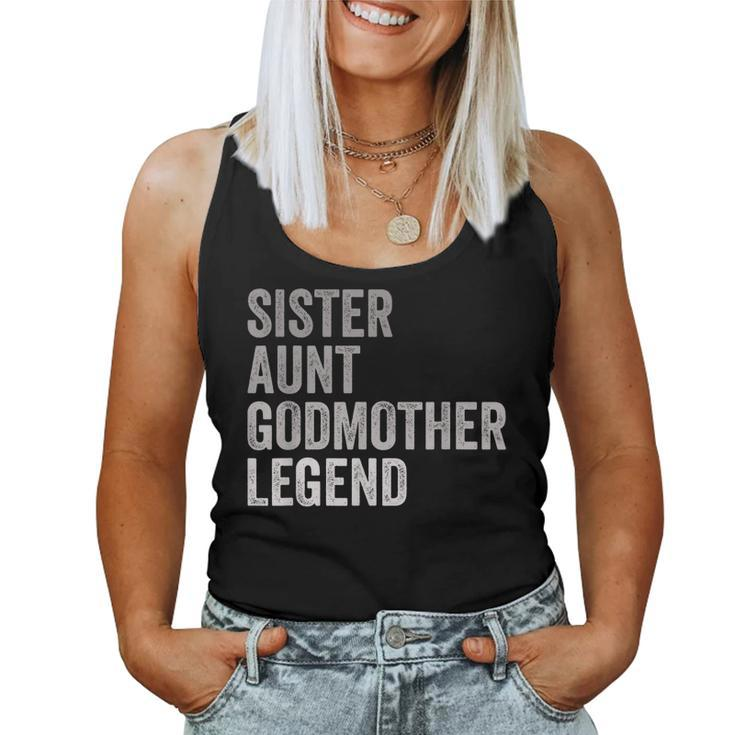 Sister Aunt Godmother Legend Auntie Godparent Proposal  Women Tank Top Basic Casual Daily Weekend Graphic