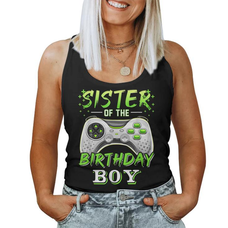 Sister Of The Birthday Boy Matching Video Gamer Birthday Women Tank Top