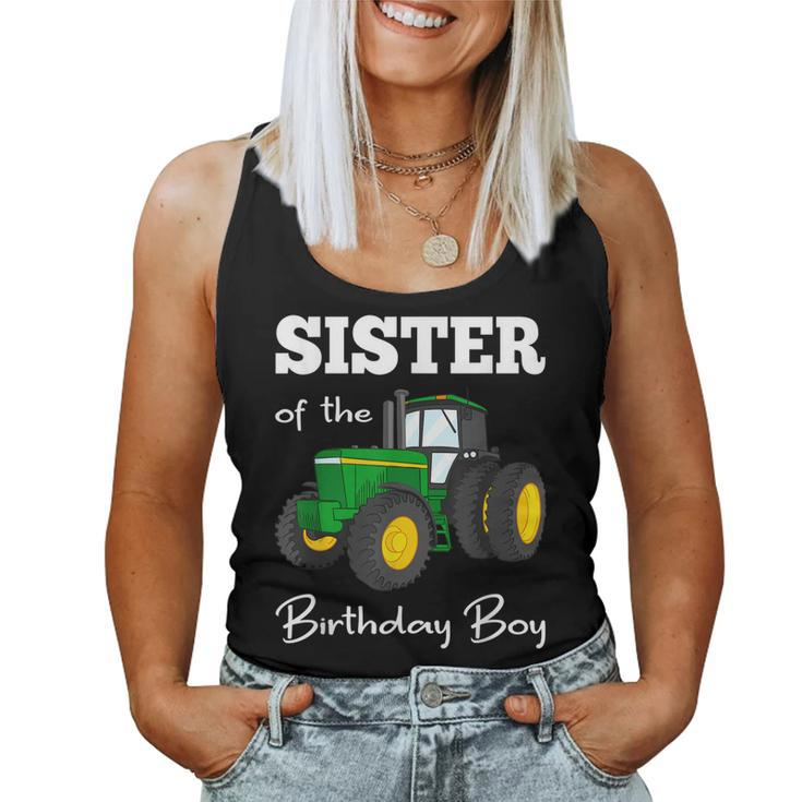 Sister Of The Birthday Boy Tractor Farm Party Women Tank Top
