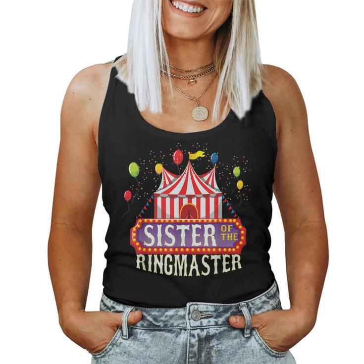 Sister Of The Birthday Ringmaster Kids Circus Party Bday Women Tank Top