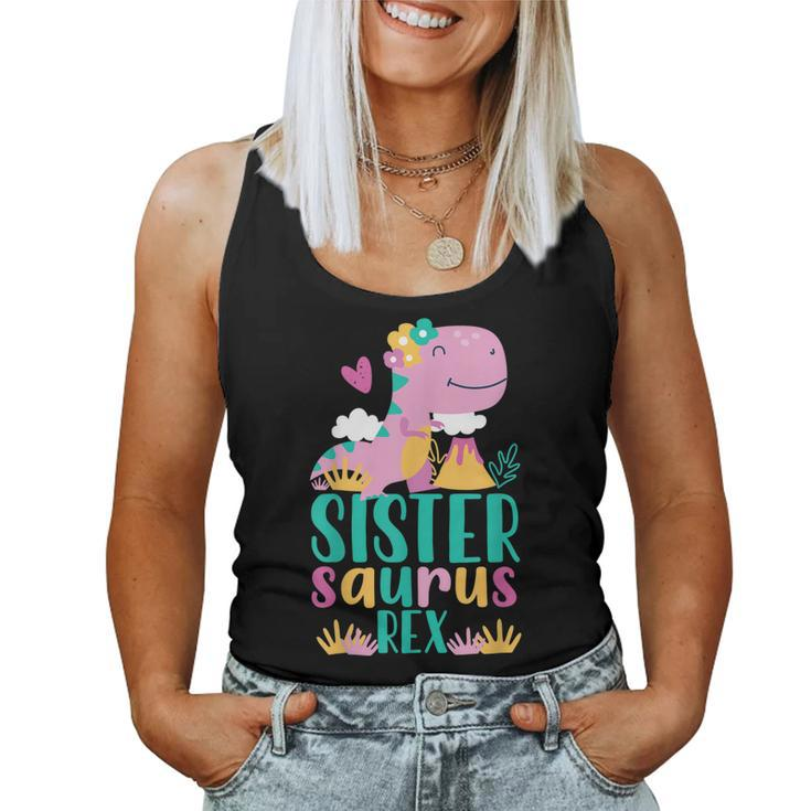 Sister Saurus Rex Dinosaur Dino For Kids Women Tank Top