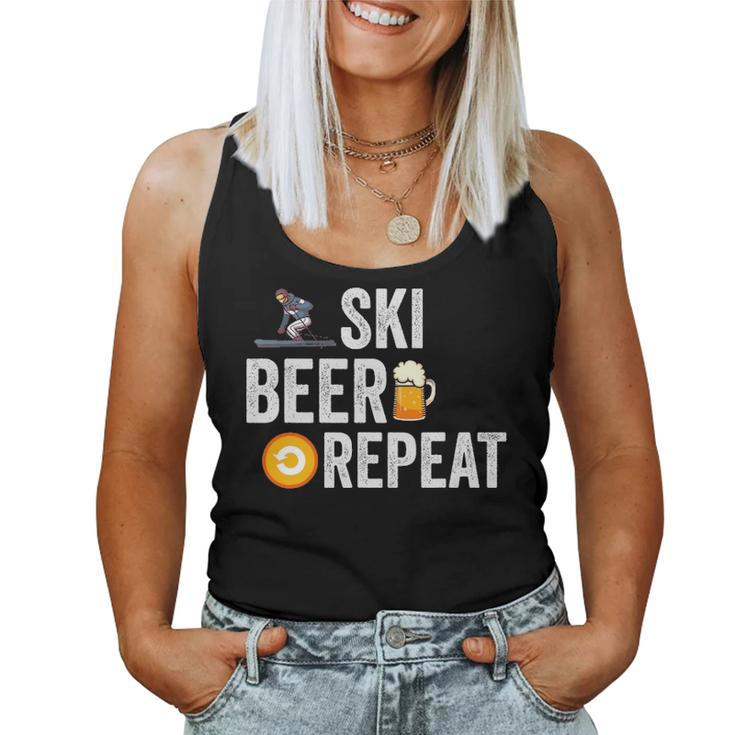 Ski Beer Repeat I Alcohol Winter Sports Skiing Skiing Women Tank Top Basic Casual Daily Weekend Graphic