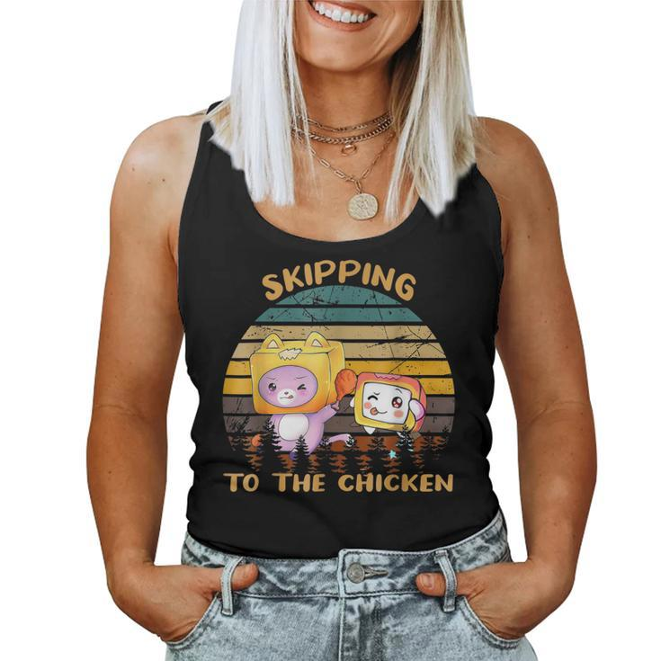 Skipping To The Retro Chicken Lanky Arts Box Videogame Women Tank Top