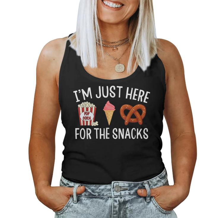 Snacks Apparel Men Women Kids Im Just Here For The Snacks  Women Tank Top Basic Casual Daily Weekend Graphic
