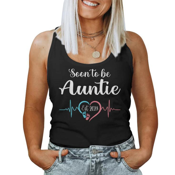 Soon To Be Auntie 2023 First Time Mom Pregnancy Announcement Women Tank Top