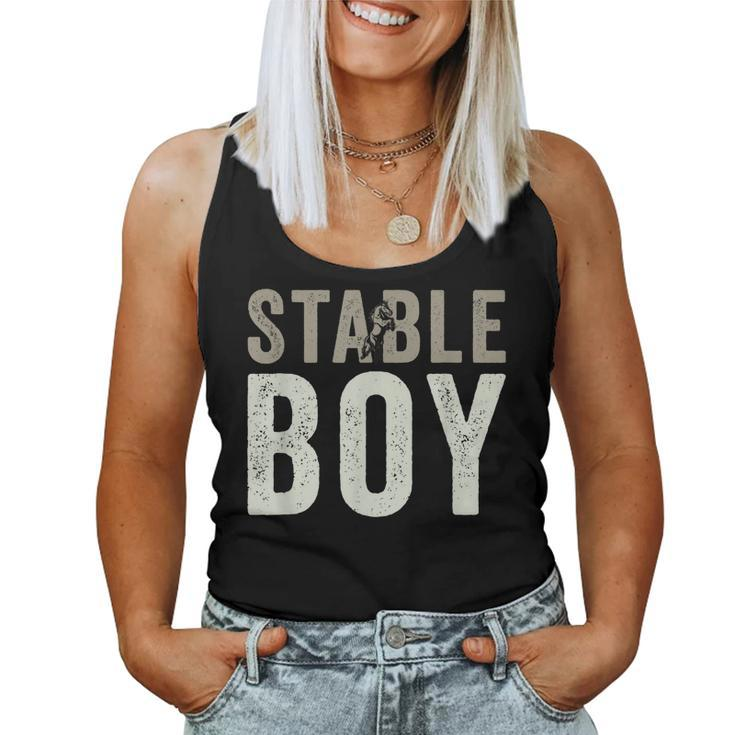 Stable Boy T Horse Lover Equestrian Riding Women Tank Top