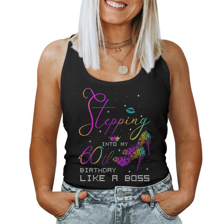 Stepping Into My 60Th Birthday Turning 60 Year Old Gifts  Women Tank Top Basic Casual Daily Weekend Graphic