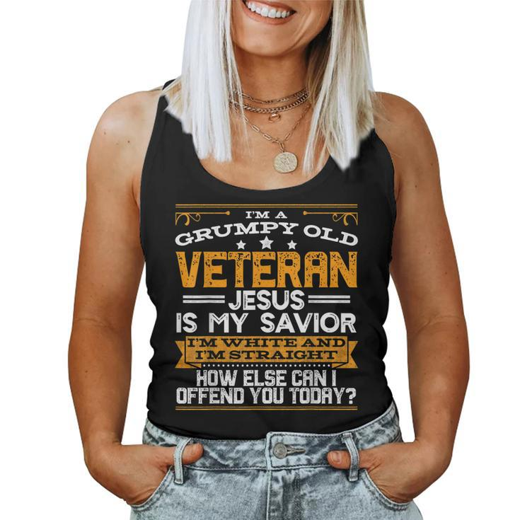 Straight White Christian Conservative Grumpy Old Man Veteran Women Tank Top