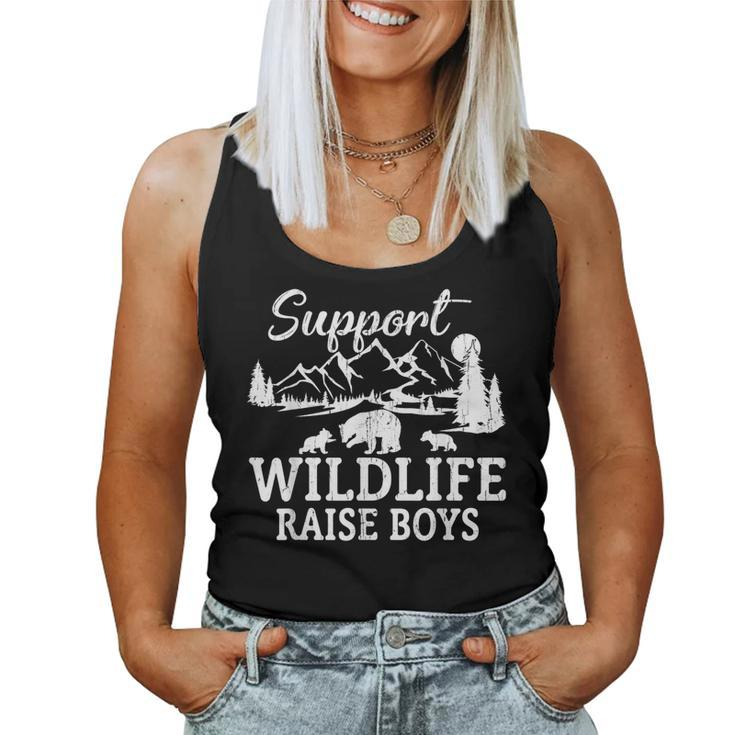 Support Wildlife Raise Boys Mom Dad Mothers Fathers Day Women Tank Top