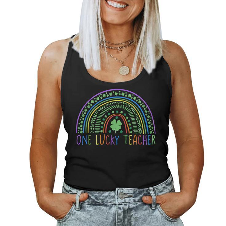 Sweet One Lucky Teacher Rainbow Teachers St Patricks Day  Women Tank Top Basic Casual Daily Weekend Graphic