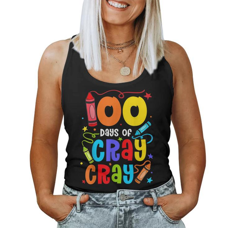Teacher 100 Days Cray Cray Funny 100 Days Of School  Women Tank Top Basic Casual Daily Weekend Graphic