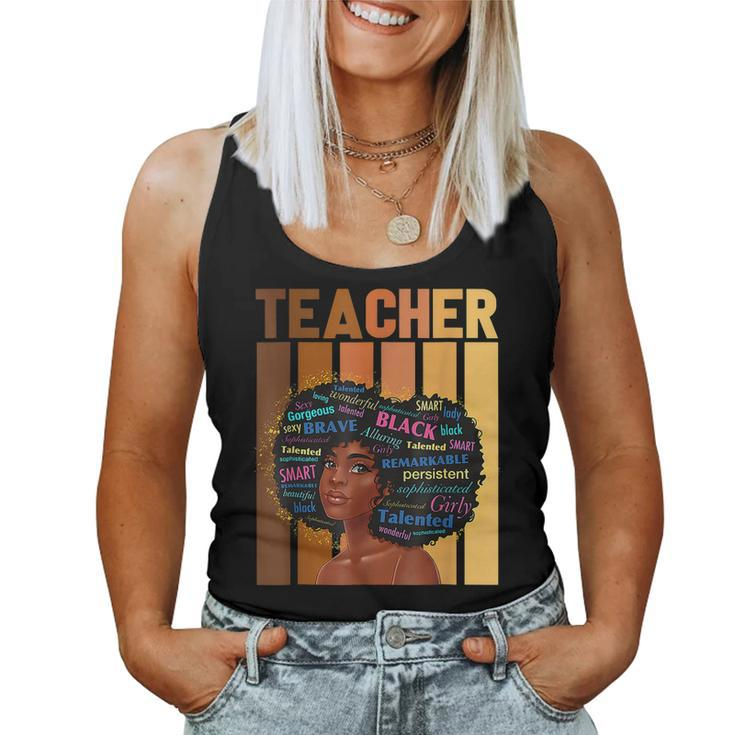 Teacher Black History Month African American Melanin Woman  V2 Women Tank Top Basic Casual Daily Weekend Graphic