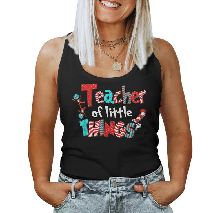 Teacher Of Little Things For Teacher Cat In Hat Women Tank Top