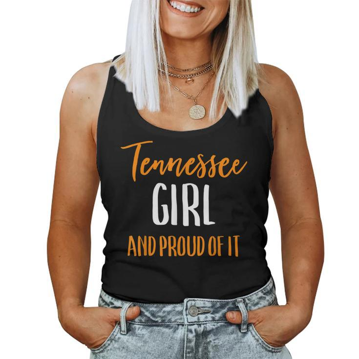 Tennessee Girl And Proud Of It Womens Football Vintage  Women Tank Top Basic Casual Daily Weekend Graphic