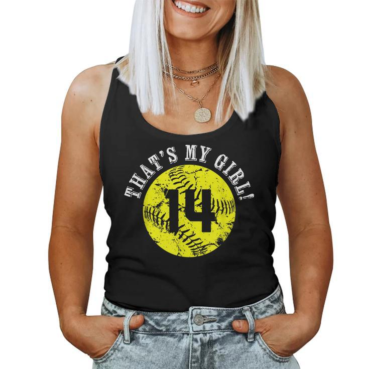 Thats My Girl 14 Softball Player Mom Or Dad Women Tank Top