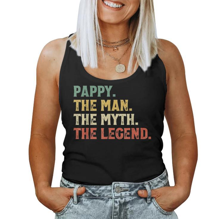 The Man The Myth The Legend Pappy Gift Fathers Day Christmas Women Tank Top Basic Casual Daily Weekend Graphic