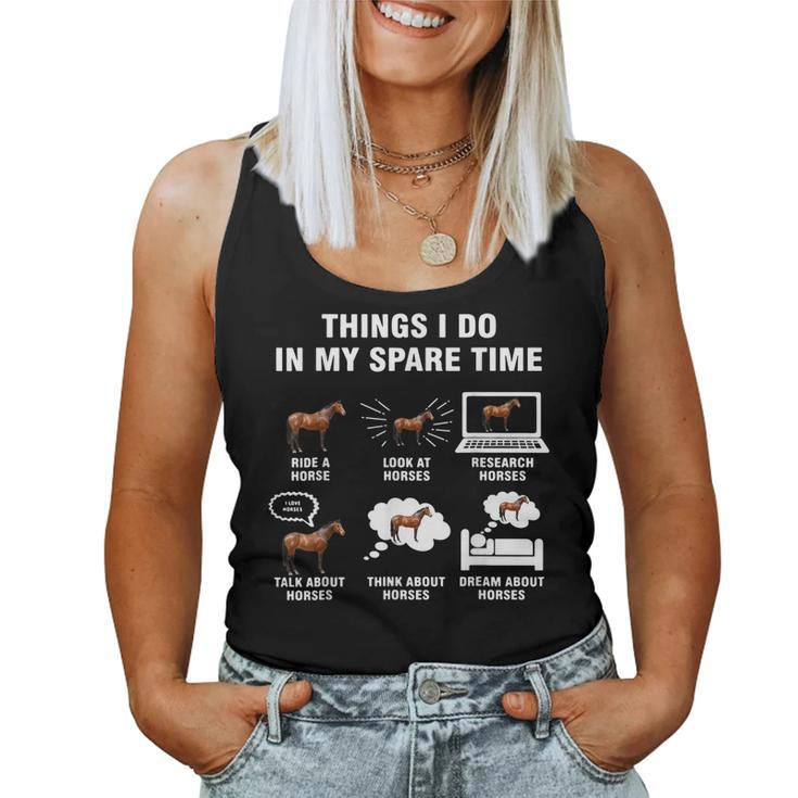 Things I Do In My Spare Time Horse Riding Farmer Women Tank Top
