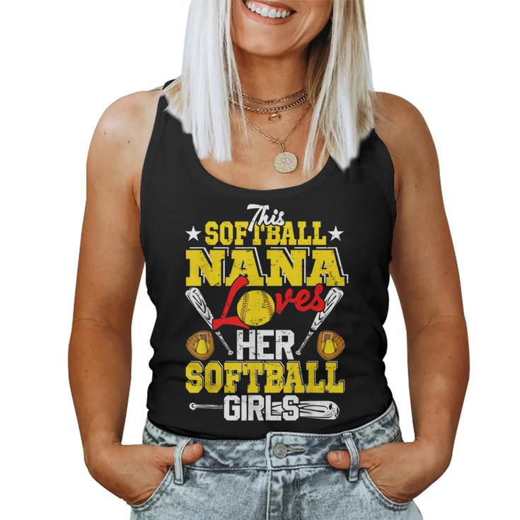 This Softball Nana Loves Her Softball Girls Matching Family  Women Tank Top Basic Casual Daily Weekend Graphic
