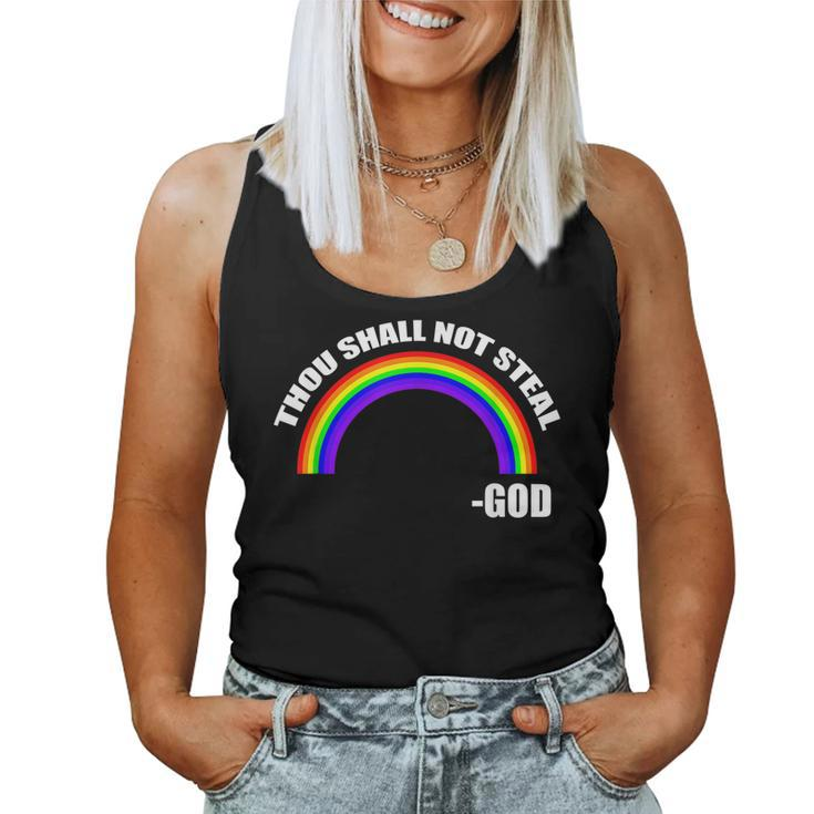 Thou Shall Not Steal - Gods Rainbow Women Tank Top