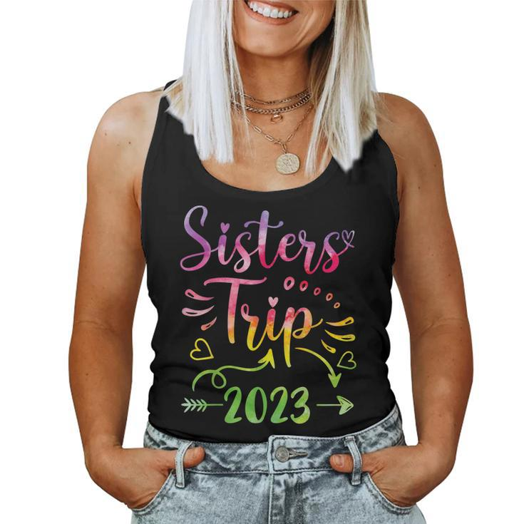 Tie-Dye Sisters Road Trip 2023 Cute Sisters Weekend Trip Women Tank Top