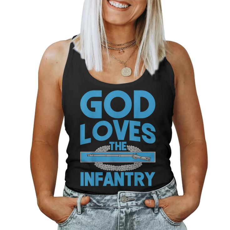 Us Army 11B God Loves The Infantry Combat Infantry Badge Cib  Women Tank Top Basic Casual Daily Weekend Graphic