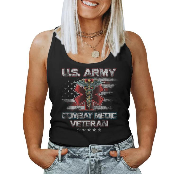US Army Combat Medic Proud Veteran Medical Military Retired  Women Tank Top Basic Casual Daily Weekend Graphic