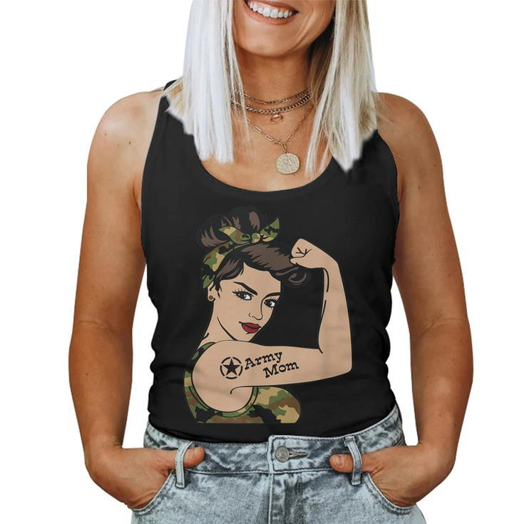 Us Army Mom Strong Mother Retro Camo Woman Parent Women Tank Top