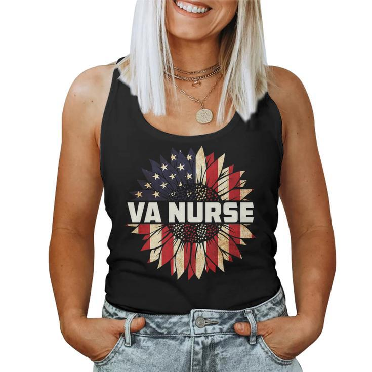 Va Nurse Real American Hero 4Th Of July Us Patriotic Vintage   Women Tank Top Basic Casual Daily Weekend Graphic