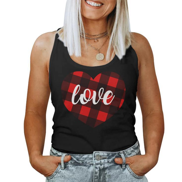 Valentines Days Buffalo Plaid Heart Tee - Men Women T-Shirt Women Tank Top