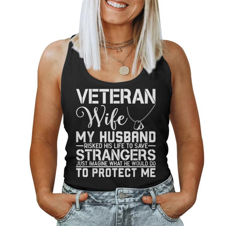 Veteran Wife Army Husband Soldier Saying Cool Military Gift  V2 Women Tank Top Basic Casual Daily Weekend Graphic