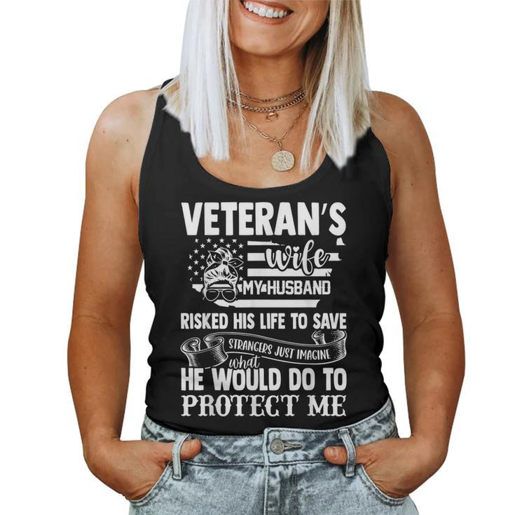 Veteran Wife Army Husband Soldier Saying Cool Military  V2 Women Tank Top Basic Casual Daily Weekend Graphic