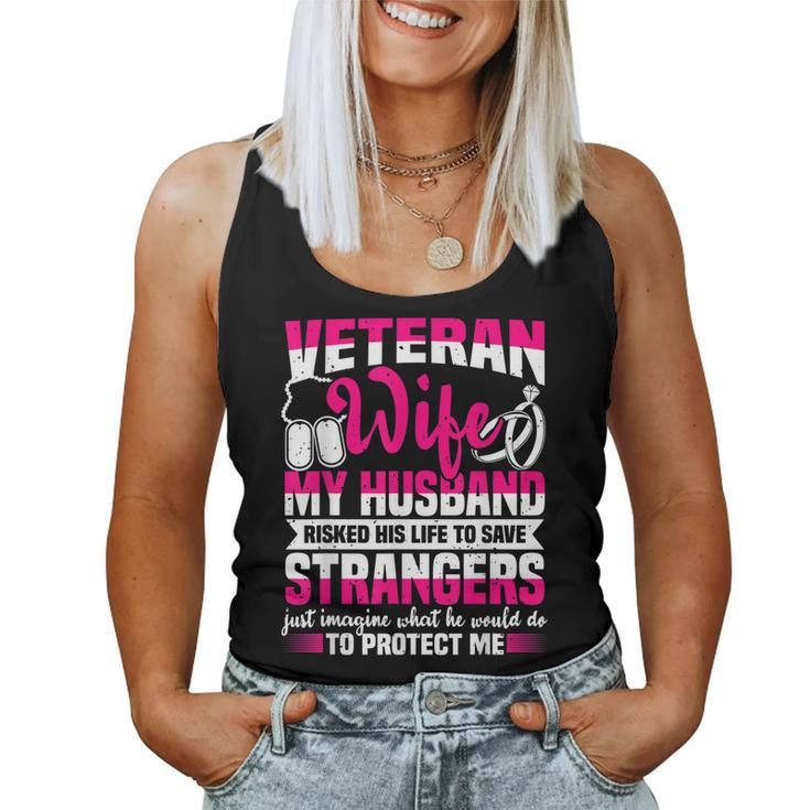 Veteran Wife Husband Soldier & Saying For Military Women  Women Tank Top Basic Casual Daily Weekend Graphic