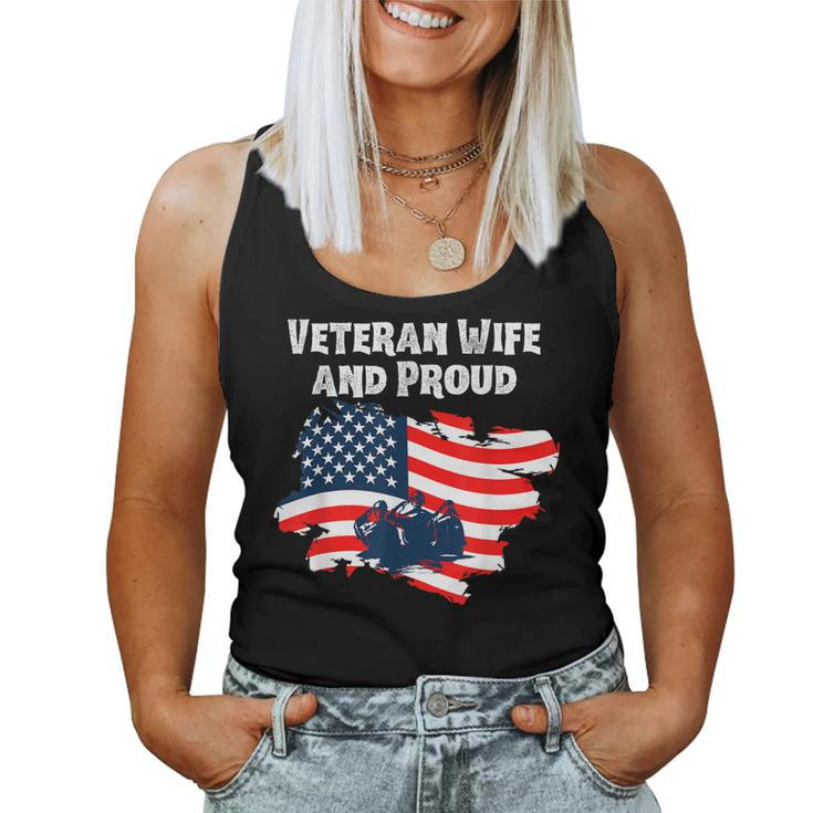 Veteran Wife Pride In Veteran Patriotic Wife  Women Tank Top Basic Casual Daily Weekend Graphic