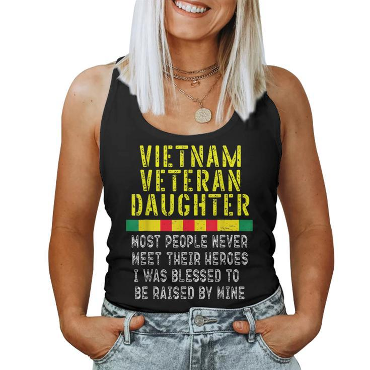 Vietnam Veteran Daughter Raised By My Hero War Veterans  Women Tank Top Basic Casual Daily Weekend Graphic