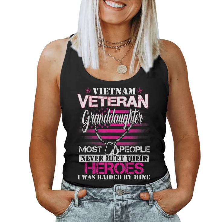 Vietnam Veteran Granddaughter Raised By My Hero - Veteran  Women Tank Top Basic Casual Daily Weekend Graphic