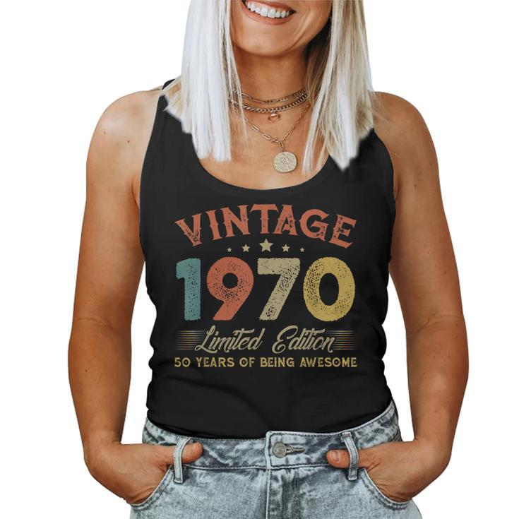 Vintage 1970 Clothes 50 Years Old Retro 50Th Birthday Women Tank Top